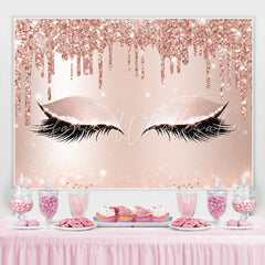 Lofaris Rose Gold Glitter Bokeh Pretty Eyes Backdrop for Girl