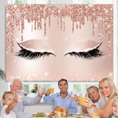 Lofaris Rose Gold Glitter Bokeh Pretty Eyes Backdrop for Girl