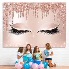 Lofaris Rose Gold Glitter Bokeh Pretty Eyes Backdrop for Girl