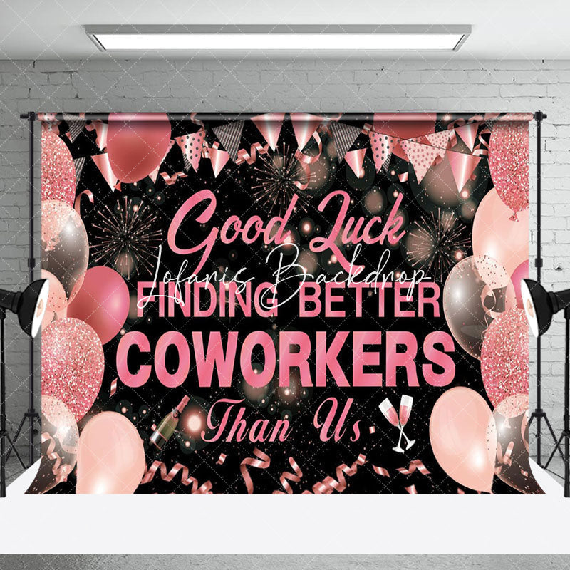 Lofaris Rose Gold Sparkle Finding Better Coworkers Backdrop