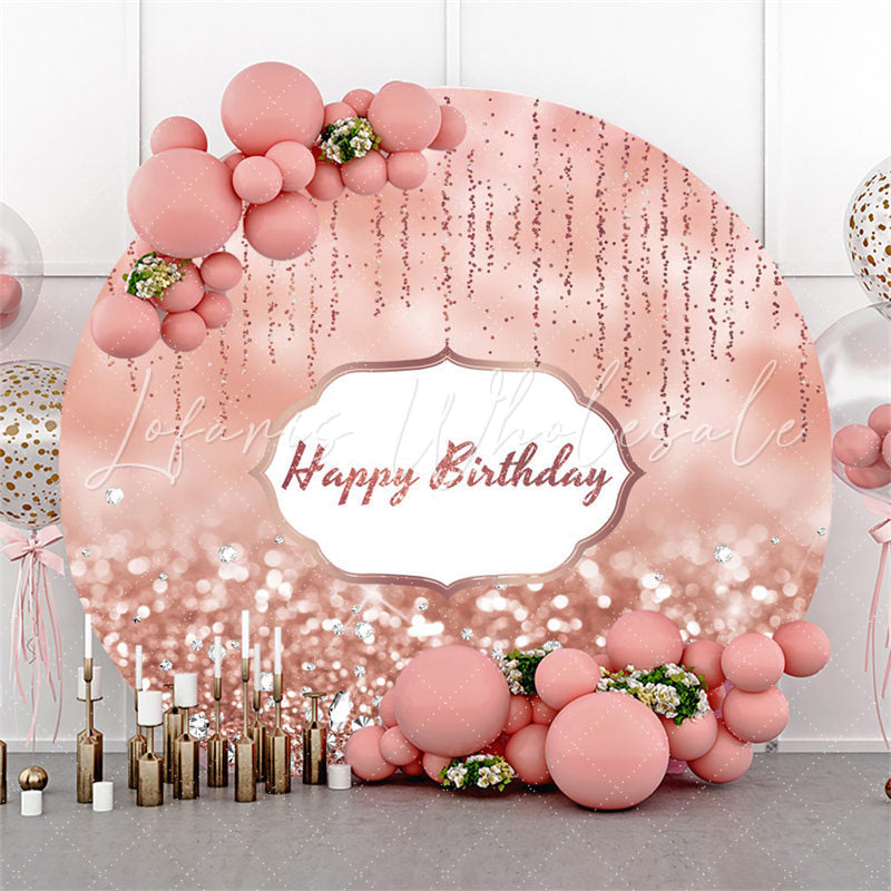 Lofaris Rose Pink Bokeh Glitter Diamonds Birthday Backdrop