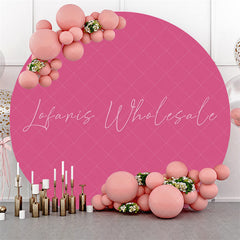 Lofaris Rose Red Solid Color Happy Birthday Circle Backdrop