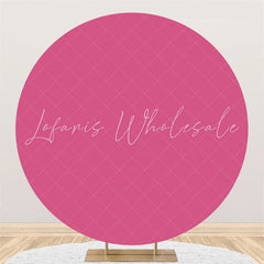Lofaris Rose Red Solid Color Happy Birthday Circle Backdrop