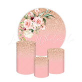 Roses Themed Round Backdrop and Cylinder Cover Kit for Weddings