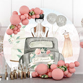 Lofaris Round Black Girl Car Floral Party Backdrop For Wedding