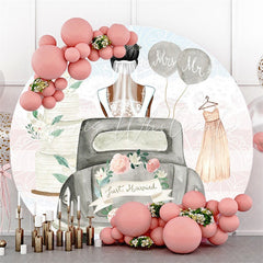 Lofaris Round Black Girl Car Floral Party Backdrop For Wedding