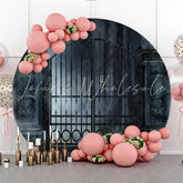 Lofaris Round Black Iron Gate Horror Halloween Backdrop For Party