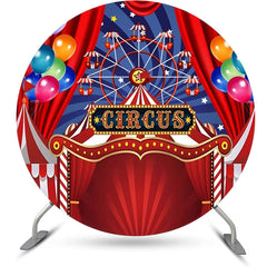 Lofaris Round Blue Red Circus Tent Balloon Party Backdrop