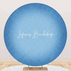 Lofaris Round Blue Solid Color Gradient Birthday Backdrop