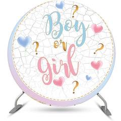 Lofaris Round Boy Or Girl Marbled Backdrop For Gender Reveal