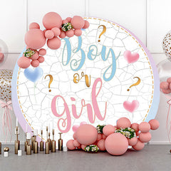 Lofaris Round Boy Or Girl Marbled Backdrop For Gender Reveal