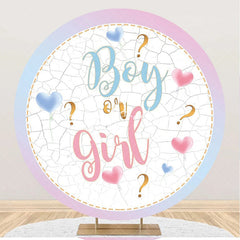 Lofaris Round Boy Or Girl Marbled Backdrop For Gender Reveal