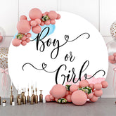 Lofaris Round Boy Or Girl White Backdrop For Gender Reveal