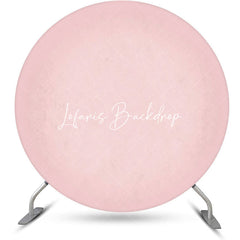 Lofaris Round Bright Pink Solid Color Birthday Backdrop