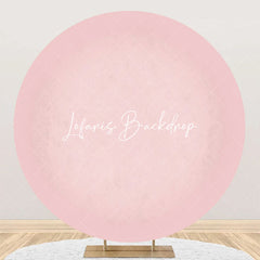 Lofaris Round Bright Pink Solid Color Birthday Backdrop