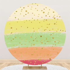 Lofaris Round Color Stripe Happy Birthday Backdrop For Party