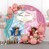 Lofaris Round Curtain Sofa Gender Reveal Baby Shower Backdrop