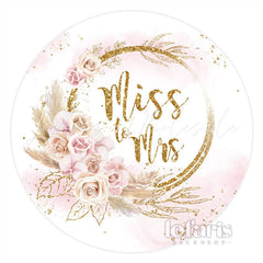 Lofaris Round Floral Slight Pink Sweet Simple Wedding Backdrop