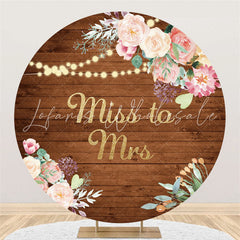 Lofaris Round Floral Glitter Wooden Adorable Sweet Wedding Backdrop