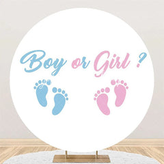 Lofaris Round Footprint Boy Or Girl Gender Reveal Backdrop