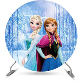 Lofaris Round Forest Winter Happy Birthday Backdrop For Girl