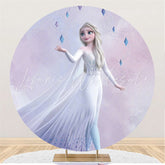 Lofaris Round Frozen Pricess Beautiful Happy Birthday Backdrop