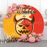 Lofaris Round Funny Pumpkin Happy Helloween Backdrop For Party