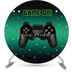Lofaris Round Game On Gamepad Button Green Party Backdrop