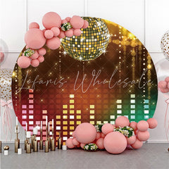 Lofaris Round Glitter And Colorful Disco Backdrop For Party