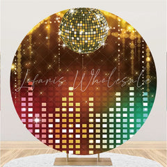 Lofaris Round Glitter And Colorful Disco Backdrop For Party