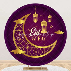 Lofaris Round Gold Moon Lamp Purple Eid Al Fitr Backdrop