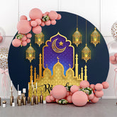 Lofaris Round Golden Castle Muslim Eid Al Fitr Backdrop