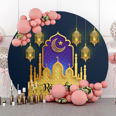 Lofaris Round Golden Castle Muslim Eid Al Fitr Backdrop