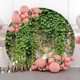 Lofaris Round Greenery Natural Stone Wall Spring Backdrop