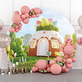 Lofaris Round Ice-Cream House Forest Happy Easter Backdrop