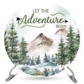 Lofaris Round Lets The Adventure Begins Baby Shower Backdrop