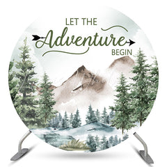 Lofaris Round Lets The Adventure Begins Baby Shower Backdrop