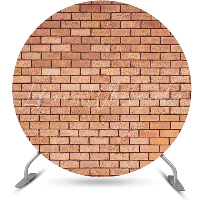 Lofaris Round Light Red Retro Brick Wall Backdrop For Party