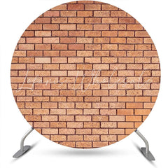 Lofaris Round Light Red Retro Brick Wall Backdrop For Party
