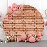Lofaris Round Light Red Retro Brick Wall Backdrop For Party