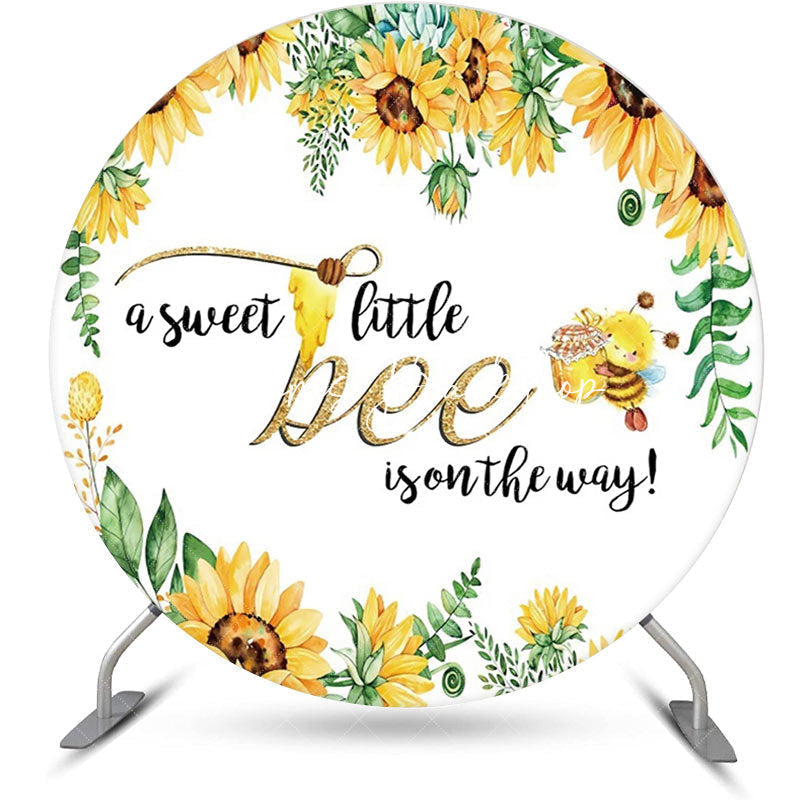 Lofaris Round Little Bee Honeycomb Backdrop For Baby Shower