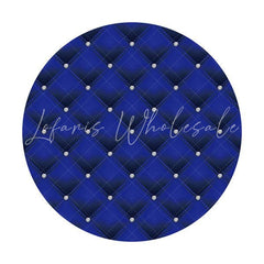 Lofaris Round Navy Blue Silver Dot Happy Birthday Backdrop