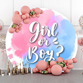 Lofaris Round Pink Blue Girl Or Boy Gender Reveal Backdrop