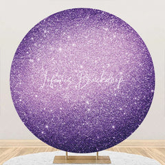 Lofaris Round Purple Sparkling Birthday Backdrop For Girl