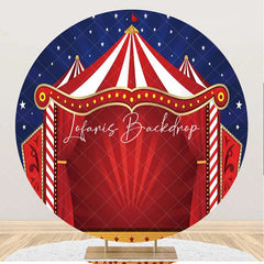 Lofaris Round Red Blue Night Star Circus Tent Party Backdrop