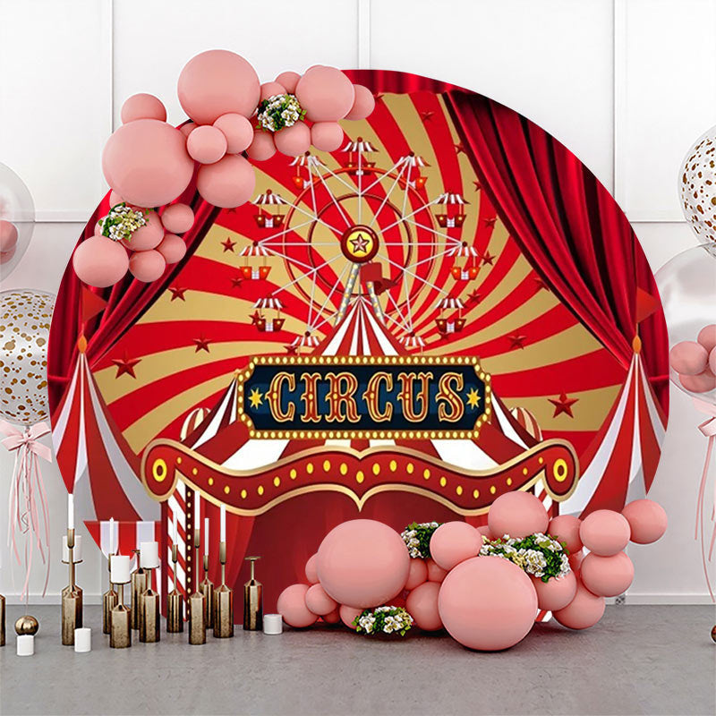 Lofaris Round Red Gorgeous Circus Tent Backdrop For Party