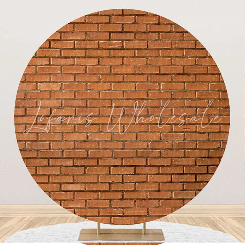 Lofaris Round Retro Brick Wall Backdrop For Birthday Party