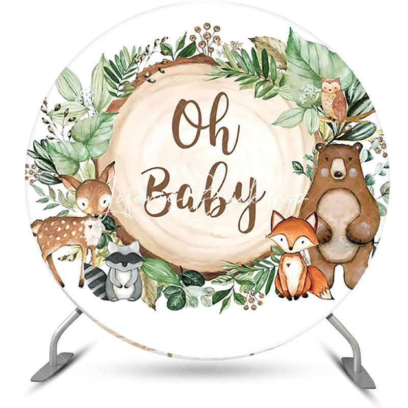 Lofaris Round Safari Animal Stump Baby Shower Party Backdrop