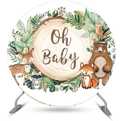 Lofaris Round Safari Animal Stump Baby Shower Party Backdrop