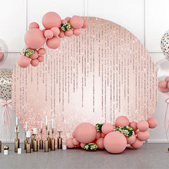Lofaris Round Simple Sparkling Rose Gold Birthday Backdrop